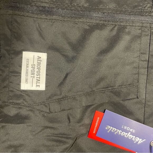 Aeropostale Sports windbreaker Black Jacket SMALL New - Picture 8 of 8